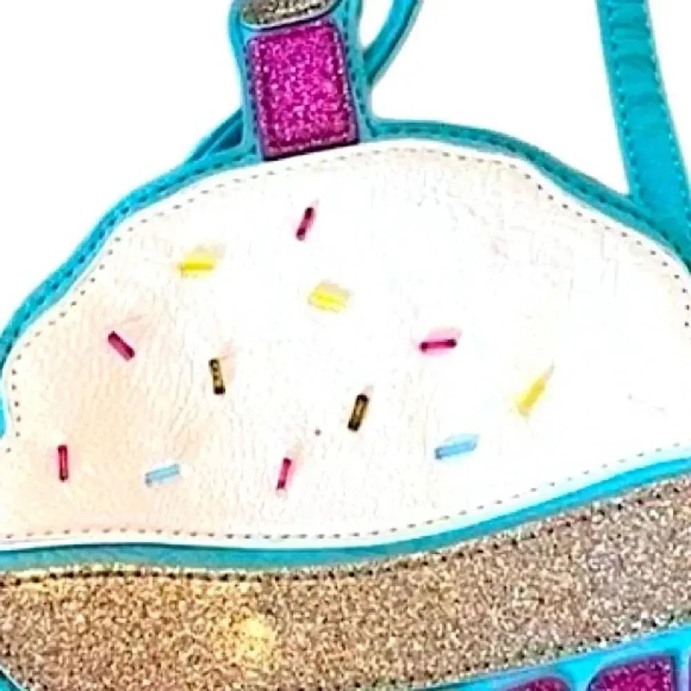 🌴 Cupcake Crossbody Purse – Pink Glitter Frosting